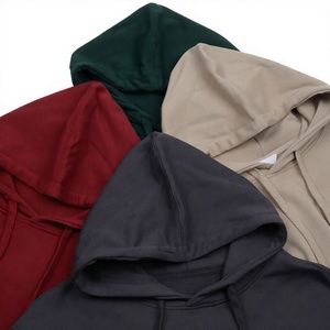 Sweat-shirt à capuche uni pour homme, 100% coton, tissu molletonné français, coupe classique, sweat-shirt décontracté, vêtements d'automne - Product Image 4