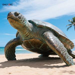 Onlyart-Escultura de tortuga marina para proyectos costeros, diseño personalizado, animal de jardín al aire libre, latón, tamaño de Vida Marina, bronce - Product Image 4