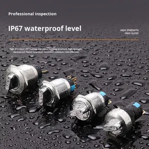 Công tắc núm kim loại, bánh răng thứ hai, lựa chọn núm bánh răng thứ ba, không có ánh sáng tự khóa 16mm, 19mm và 22mm - Product Image 2