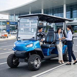 Voiturette de golf électrique 2 places ZOWN avec klaxon et feux d'avertissement intégrés, entretien simple, idéale pour le personnel des terrains de golf - Product Image 1