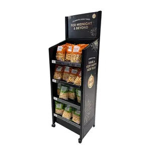 Metal Rack Store Snack Food Display Stand Supermarket Retail Display Shelves For Potato Chip