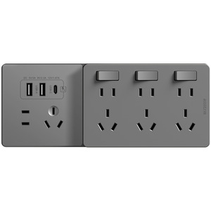 International Electric 86 Type Wall <b>Socket</b> 8 Outlets 20W Fast Charging USB With Type C Port Flame Retardant Pc Material - Product Image 2