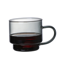 Tasse à café en verre personnalisable avec logo imprimable, design moderne et minimaliste, idéale pour le petit-déjeuner, le café et le thé – Vente en gros fabricant