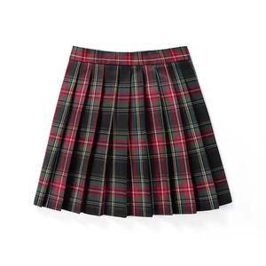 Middle <strong>School</strong> Uniform Student Clothing Waer Checked <strong>Skirt</strong> With Adjustable Waist Pleats Green <strong>Pleated</strong> <strong>Skirt</strong> for Girls Student - Product Image 2