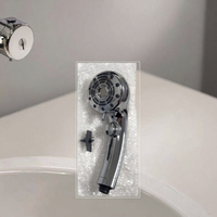 Pommeau de Douche Amovible Premium 3 Modes Haute Pression Chromé Noir Blanc avec Fonction Ionique – Ensemble Moderne