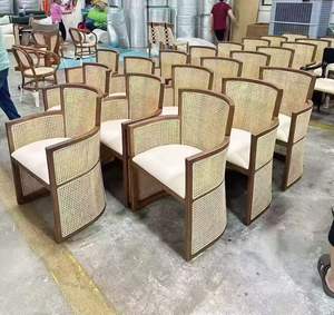 Silla de mimbre de madera estilo Wabi-sabi para sala de estar, sofá Retro Medieval, sillón para el hogar, restaurante, balcón - Product Image 5