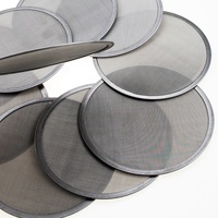 0.5 2 10 15 25 40 70 100 Mikron Berpori SUS304 316L SS Stainless Steel Filter Disc Wire Mesh Round Filter Screen Disc
