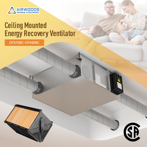 Intercambiador de Calor ERV de Techo con 10 Velocidades, Control Inteligente Automático 100% de Bypass, Opciones de Ventilación con Recuperación de Energía para Uso Comercial - Product Image 3