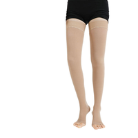 Collants de compression médicale pour femmes et hommes, opaques, à bout fermé, 20-30 mmHg, soutien gradué, doux, mi-cuisses, pour varices