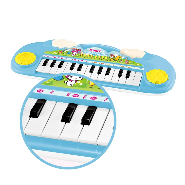 शीर्ष बिक्री बच्चों शैक्षिक कार्टून संगीत वाद्ययंत्र कीबोर्ड बिजली पियानो खिलौना