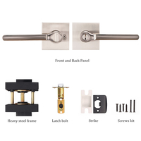 Poignée de porte d'entrée robuste Cylock, finition nickel brossé, en zinc plaqué, avec clé, pour portes d'entrée de haute qualité