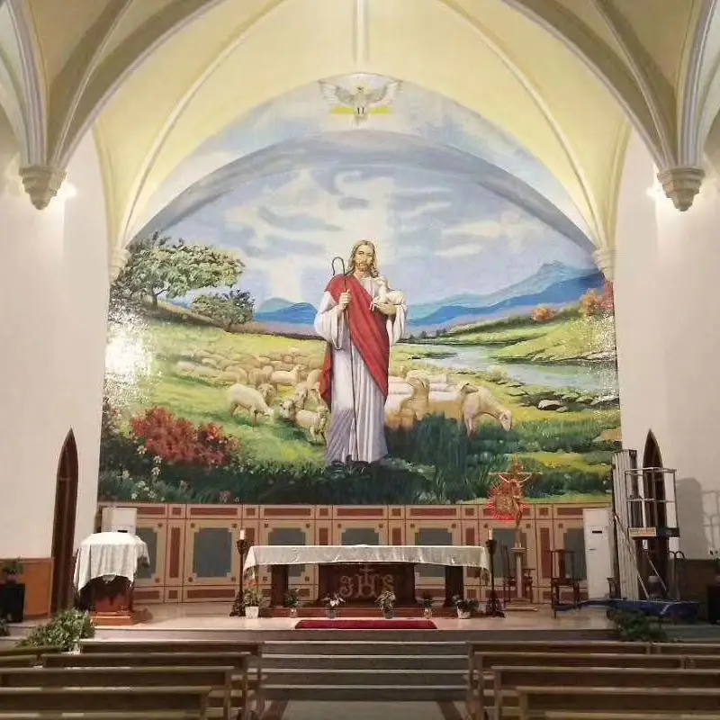 Igreja Projeto Jesus Retrato Religioso Telhas De Parede De Mosaico De Vidro Murais De Arte De Corte De Mão