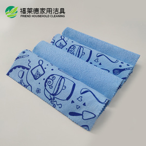 Blue Printed Cleaning <b>Cloth</b> Rectangle Quick <b>Drying</b> Durable For Kitchen Home Use - Product Image 4