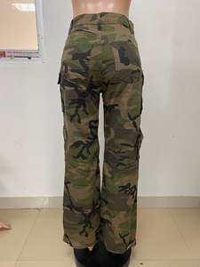 Pantaloni Casual sportivi da donna nuovi alla moda pantaloni dritti da ragazza con tasca mimetica Camuflague <span class=keywords><strong>Cargo</strong></span> pantaloni - Product Image 4