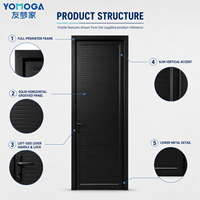 Puerta de Baño Impermeable de Aluminio con Diseño Moderno de Rejillas Abatibles para Uso en Hoteles y Villas, Superficie Acabada