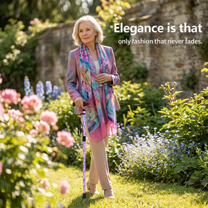 Трость JINDA Colorful: высококачественная, регулируемая, складная, из углеродного волокна, для всех возрастов, выдерживает нагрузку до 100 кг, легкая, прочная, с деревянной ручкой. - Product Image 2