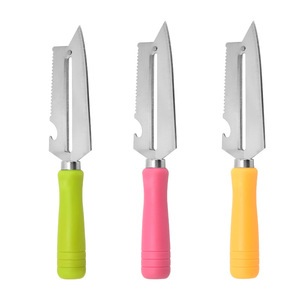 Đa Chức Năng Thép Không Gỉ Nhựa Xử Lý Dao Trái Cây Peeler Rau Dao Cá Quy Mô Scraper Mở Chai - Product Image 5