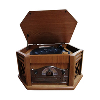 Lecteur de gramophone à l'ancienne avec cassette de CD SD USB sans fil BT disques vinyles rétro platine vinyle lp