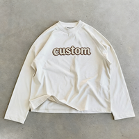 Camiseta de Manga Larga para Hombre, Estilo Waffle, de Algodón, Oversize, de Alta Calidad, Personalizable, Unisex, Tallas Grandes, Streetwear