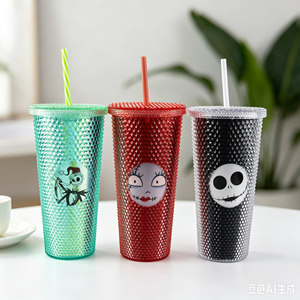 Vaso Térmico con Diamantes Brillantes, Doble Pared, Mate, <span class=keywords><strong>para</strong></span> Café Helado, <span class=keywords><strong>Boca</strong></span> Ancha, Antiderrames - Product Image 2