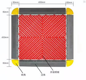 Dalles de sol modulaires en PP pour garage, tapis de drainage emboîtables pour lave-auto et parking - Product Image 1