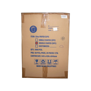 Vasos desechables de calidad espléndida a buen costo, vaso de papel PE doble liso de 32oz, vaso de papel para llevar, proveedor de Filipinas, venta al por mayor - Product Image 4