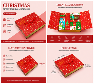 Calendario dell'Avvento Vuoto Personalizzato 12/24 Giorni, Scatole Regalo Misteriose con Chiusura Magnetica - Product Image 2