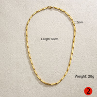 Colliers à chaîne en acier inoxydable plaqué or 18 carats pour hommes et femmes