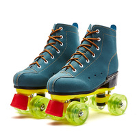 Chaussures de patinage à roulettes Quad de haute qualité avec roues en PU clignotantes et à rebond élevé Patins à roulettes pour adultes et enfants