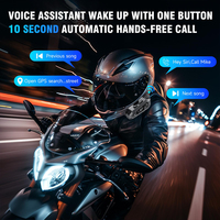 Helm Motor A1 dengan Headset BT, Tahan Air IP67, Interkom Nirkabel untuk Berkumpul Saat Berkendara, Radio FM, Earphone Motor