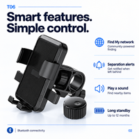 Support de guidon Bluetooth T06 anti-perte pour Apple Find My, rotation à 360°, jusqu'à 12 mois en veille