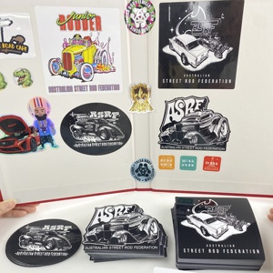 Autocollants en vinyle pour voiture, papier synthétique pour fenêtre, pare-chocs, <span class=keywords><strong>application</strong></span> de logo de marque personnalisé - Product Image 1