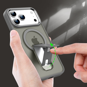 Béquille pliante givré mat étui de téléphone portable pour iPhone 17 16 15 14 Pro Max 13 12 11 housse de support - Product Image 2