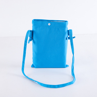 Tas Selempang Mini Kanvas Logo Custom Warna Solid Sederhana Kantong Ponsel Wanita Tas Bahu Santai