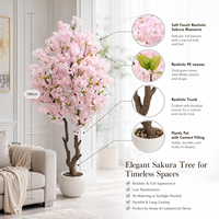 Pohon Bunga Sakura Buatan Tanaman Palsu Bunga Sakura Pink Tiruan untuk Pernikahan Rumah Kantor Ruang Tamu