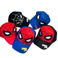 Gorra de Béisbol de 6 Paneles Ajustable para Niños, Primavera/Otoño, de Tela de Algodón y PVC, Bordada con Dibujos Animados de Spider-Man, para Niños