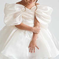 Robe de cérémonie élégante pour filles, à manches bouffantes, pour spectacle, anniversaire, robe à fleurs pour enfant, jeune fille, enfant