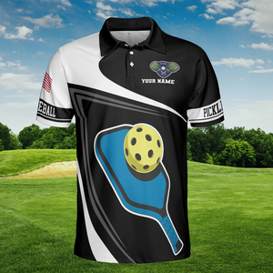 Chemise polo à manches courtes pour homme, nouvelle conception, haute qualité, impression numérique, polyester, t-shirt de pickleball - Product Image 3