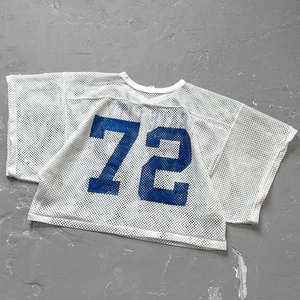 <strong>Custom</strong> Printing logo Men's Polyester Sports V-neck Crop Top Oversized Tshirt Cropped Boxy Mesh Football <strong>Jersey</strong> - Product Image 2
