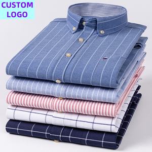 <span class=keywords><strong>Camicia</strong></span> da <span class=keywords><strong>Uomo</strong></span> Taglie Forti con LOGO Personalizzato in Cotone Oxford 100% <span class=keywords><strong>a</strong></span> Quadri o <span class=keywords><strong>a</strong></span> Righe Classica <span class=keywords><strong>a</strong></span> Maniche Lunghe per Autunno Inverno - Product Image 5