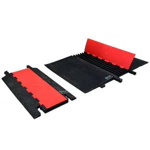 kkmark Wheelchair 5 Channels management cord covers cross guard ADA Compliant Access Rail rubber heavy duty cable protector ramp
