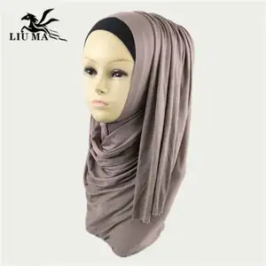 Wholesale Muna Satin Women Shawl Scarves Muslim Cotton Tudung Bubble Chiffon Jewel Hijab