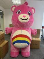 2m arc-en-ciel ours gonflable rose soin ours mascotte événement personnage de dessin animé mobile gonflable soin ours fourrure peluche mascotte Costume