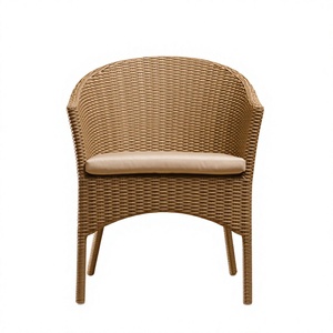 Chaise de jardin en rotin avec coussin, style méditerranéen, mobilier d'extérieur, pieds effilés, pour terrasse et jardin, utilisation sur sol dur - Product Image 5