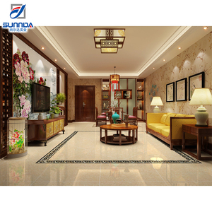 Gạch Lát Sàn Sứ Kem Lót Sàn Đá Cẩm Thạch <span class=keywords><strong>Dubai</strong></span> 600X600MM Gạch Tráng Men Đánh Bóng Hoàn Toàn Độ Bóng Cao Cho Phòng Tắm - Product Image 5