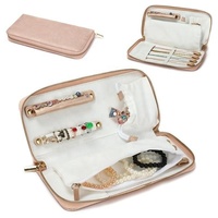 Étui à bijoux en cuir PU pour femme, organiseur de voyage, mini sac à fermeture éclair personnalisé