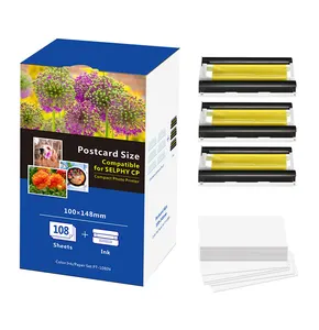 4x6 Kp108in Adhesive Photographic Paper For Canon Selphy CP1300 CP1000 Printer For Barcode And Color Printers