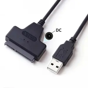 Cantell USB 2.0 To 22Pin 2.5" Sata 3 Hard Drive Adaptor Adapter Converter Cable With DC