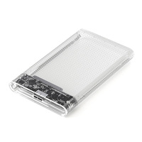 Kotak Hard Disk Mobile USB3.0 2,5 inci dengan Casing Plastik ABS dan Kabel Data untuk Drive Mekanik Notebook