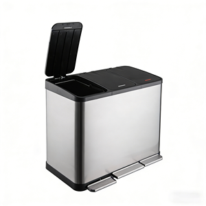 <span class=keywords><strong>Poubelle</strong></span> rectangulaire en acier inoxydable trois-en-un pour salle de bain et cuisine, <span class=keywords><strong>poubelle</strong></span> de rangement à pédale pour espaces compacts - Product Image 4